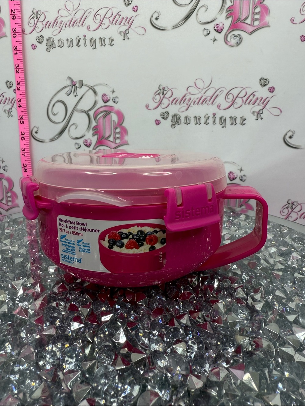 Sistema Pink Breakfast Bowl with Secure Lid new with tags